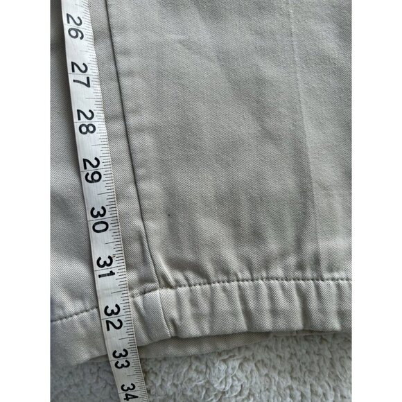 LL Bean Floral Print Flannel Lined High Rise Straight Leg Khaki Pants Beige 8T - Picture 8 of 11